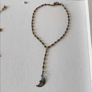 rustic moon drop necklace